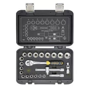 C.K Tools σετ καρυδάκια με καστάνια μετρικό, 23 τεμ., 3/8 inch (T4661)