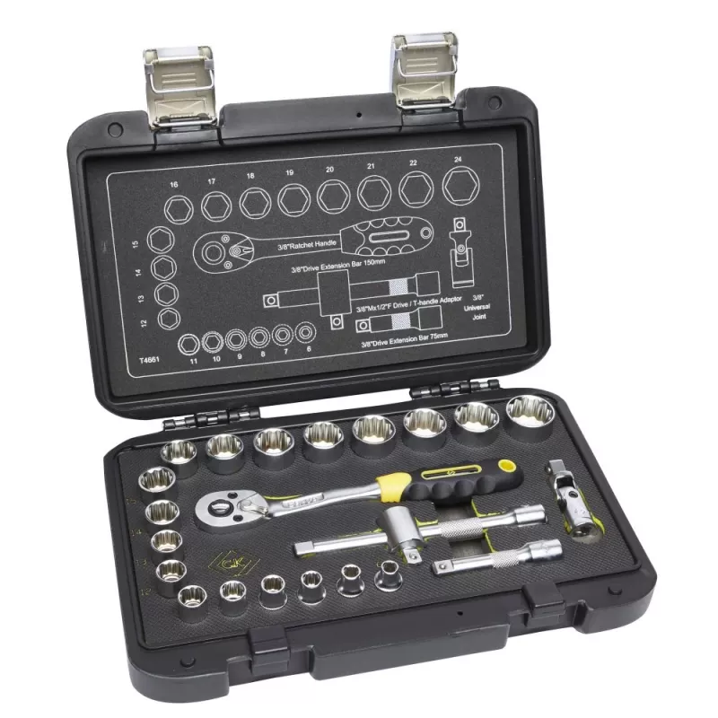 C.K Tools σετ καρυδάκια με καστάνια μετρικό, 23 τεμ., 3/8 inch (T4661)