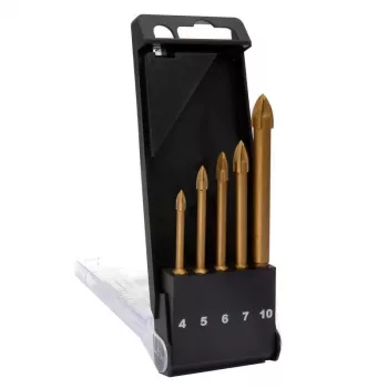 C.K Tools T3059 σετ τρυπανιών γυαλιού, 5 τεμ. (4-10 mm), μύτη καρβιδίου βολφραμίου, για γυαλί, πλακίδια, κεραμικά, πορσελάνη, καθρέφτες