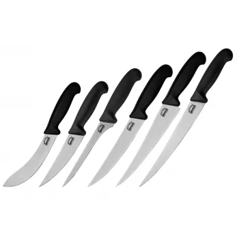 SAMURA SBU-0260 Butcher σετ 6 μαχαιριών με ακονιστήρι και θήκη ρολού