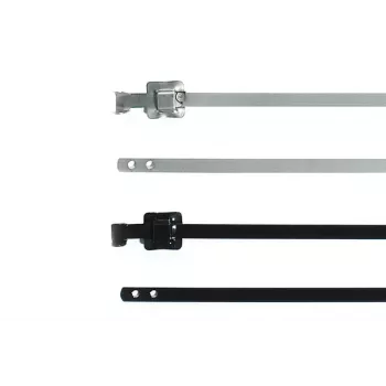HellermannTyton MLT24SSC10 επαναχρησιμοποιούμενα δεματικά καλώδια ανοξείδωτου χάλυβα, επένδυση πολυεστέρα, μαύρα, 610 x 7,9 mm, 50 τεμ. 111-00149