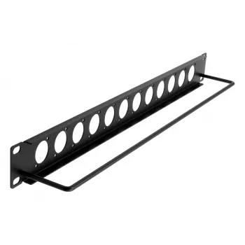 EXSYS EX-49299 19 inch 1U πάνελ ράφι με 12 υποδοχές τύπου D και λωρίδα διαχείρισης καλωδίων