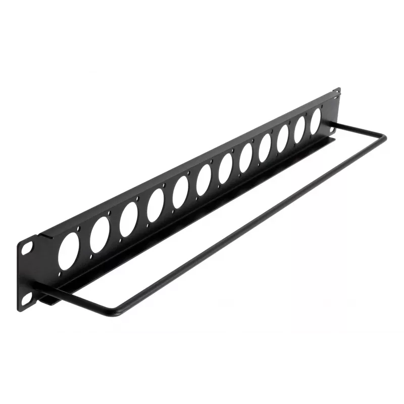 EXSYS EX-49299 19 inch 1U πάνελ ράφι με 12 υποδοχές τύπου D και λωρίδα διαχείρισης καλωδίων