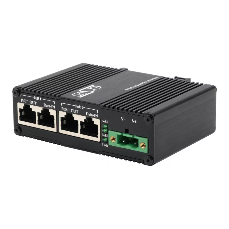 EXSYS 2-Port PoE++ 10 Gigabit Injector 90W, -40°C έως +80°C (EX-60350)
