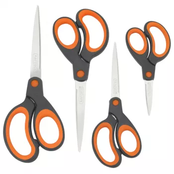 Rapesco Soft Grip σετ ψαλιδιών, 4 τεμ., λεπίδες ανοξείδωτου χάλυβα, διάφορα μεγέθη 1577