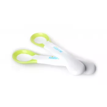 Kidsme κουτάλια ταΐσματος με ένδειξη θερμοκρασίας, συσκευασία 2 τεμ., lime, 6m+