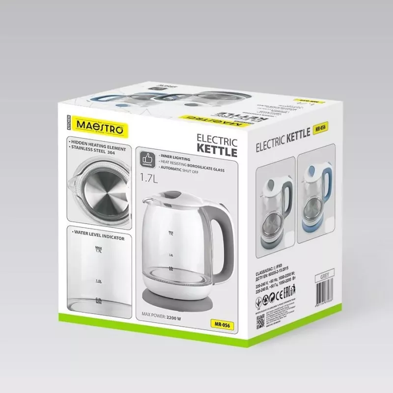 Maestro MR-056 γκρι βραστήρας νερού 1,7 L 2200 W