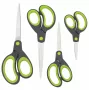 Rapesco Soft Grip Σετ Ψαλιδιών, 4 τεμ., Λεπίδες Ανοξείδωτου Χάλυβα, Εργονομικές Λαβές, 21cm/17cm/13cm/9cm, Μαύρο/Γκρι 1576