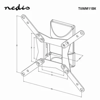 Nedis Βάση τηλεόρασης τοίχου πλήρους κίνησης για οθόνες 32-65 ιντσών, 35 kg, VESA έως 400x400, Μαύρο