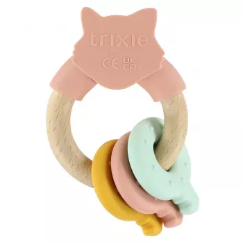 TRIXIE Δακτύλιος μασήματος από ξύλο και σιλικόνη για γάτες, με catnip, 13 cm