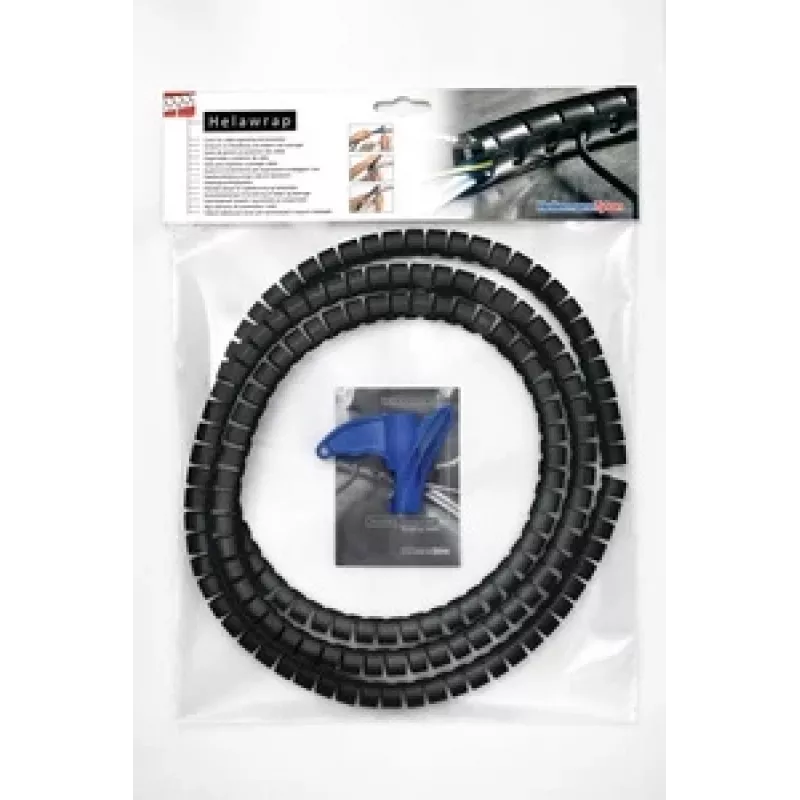 HellermannTyton HWPP25/2-BK Αυλακωτός σωλήνας, 25 mm ονομαστική διάμετρος, Μαύρο, 25 m μήκος