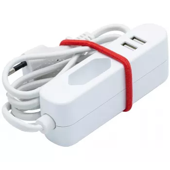EXERTIS CONNECT Καλώδιο επέκτασης ρεύματος με 2 θύρες USB, Λευκό, 1,5 m 808521