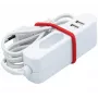 EXERTIS CONNECT Καλώδιο επέκτασης ρεύματος με 2 θύρες USB, Λευκό, 1,5 m 808521