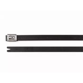 HellermannTyton MBT14HFC-SS316/SP-BK Δεματικά καλώδια ανοξείδωτου χάλυβα, 362mm x 7,9mm, μαύρο επικαλυμμένο με πολυεστέρα, σφαιρικό κλείσιμο, 1 τεμ. 111-00295