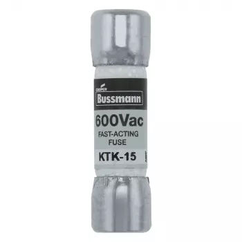 Eaton KTK-15 Ασφάλεια φυσιγγίου, 15 A, 600 V AC/DC, εξαιρετικά ταχεία, 10 mm x 38 mm, Συσκευασία 10 τεμ.