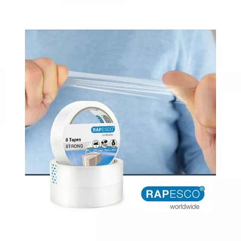 Rapesco 1808 διαφανής ταινία 25,5 mm x 66 m, 8 ρολά