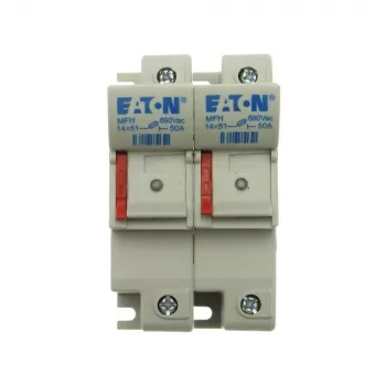 Eaton CH142DU 2πολική κυλινδρική βάση ασφάλειας, 50 A, 690 V AC, τοποθέτηση σε ράγα DIN, 14 x 51 mm