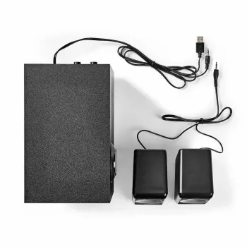 Nedis CSPR10021BK σετ ηχείων PC 2.1, 33 W, τροφοδοσία USB, μαύρο