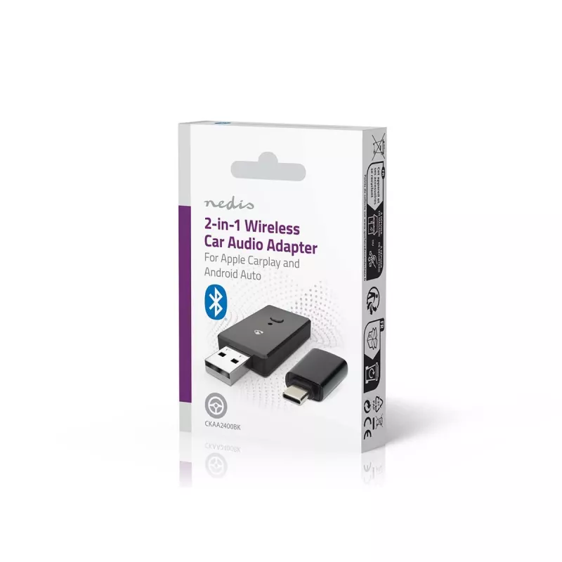 Nedis CKAA2400BK Bluetooth 5.0 USB-A adapter μαύρο 10 m εμβέλεια