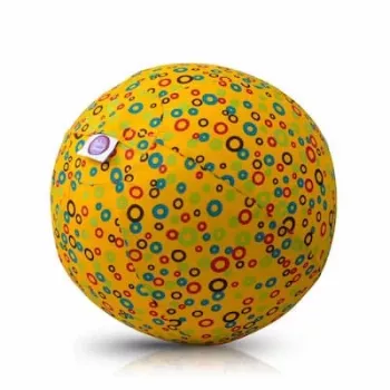 BUBA BLOON Bubabloon μπαλόνι latex με υφασμάτινο κάλυμμα, κύκλοι κίτρινο
