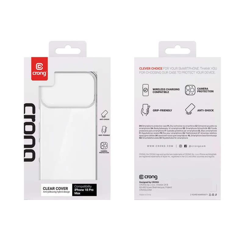 Crong Clear Cover θήκη για Apple iPhone 18 Pro Max / 17 Pro Max - Διάφανη
