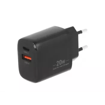 MOVANO GaN 20W USB-C PD + USB-A φορτιστής (μαύρος)