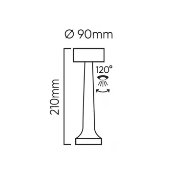 LED Line Lite RIWIA επιτραπέζιο φωτιστικό, 1W, 120lm, 1800mAh, χρυσό