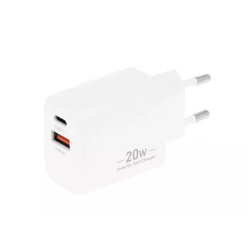 MOVANO GaN 20W USB-C PD + USB-A Φορτιστής (Λευκό)