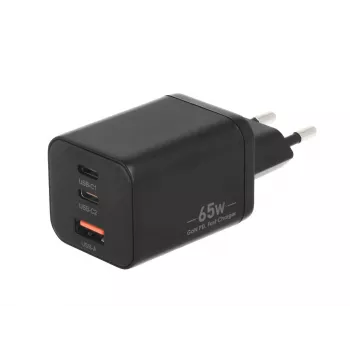 MOVANO GaN 65W 2x USB-C PD + USB-A Φορτιστής (Μαύρο)