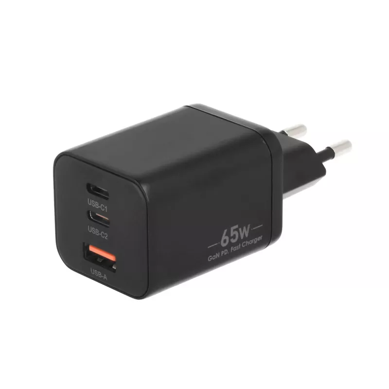 MOVANO GaN 65W 2x USB-C PD + USB-A Φορτιστής (Μαύρο)
