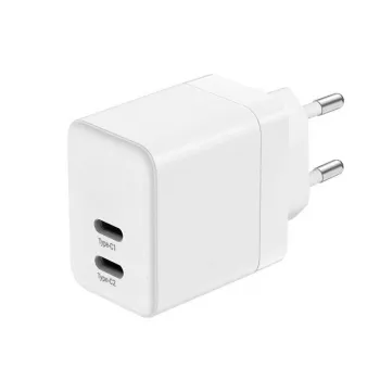 CRONG 35W Dual USB-C PD 3.0 PPS GaN φορτιστής τοίχου - λευκό