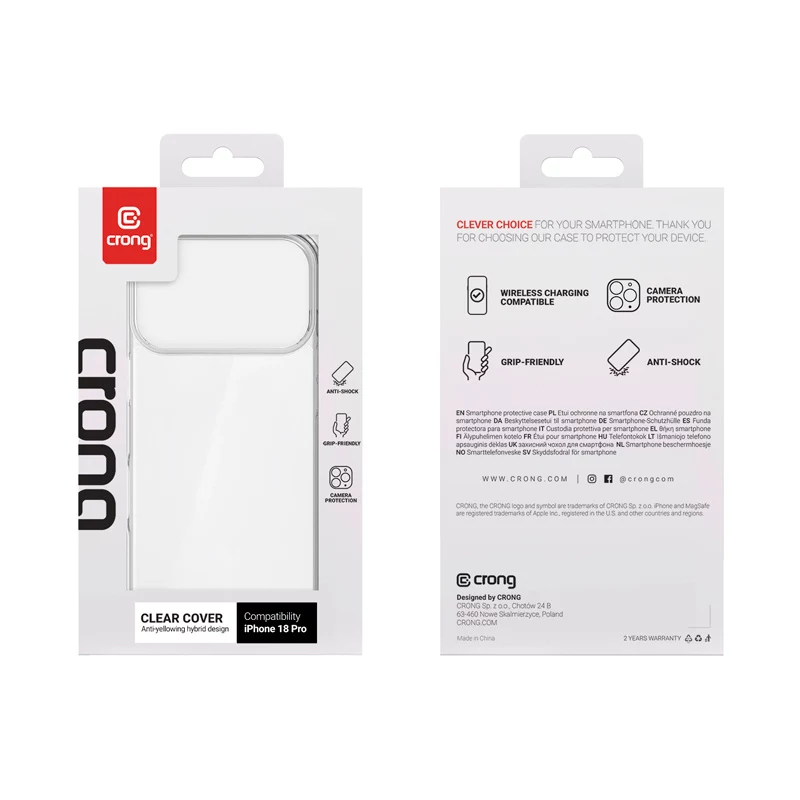 Crong Clear Cover θήκη για iPhone 18 Pro / 17 Pro (Διαφανές)