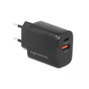 MOVANO GaN 30W USB-C PD + USB-A Φορτιστής τοίχου (Μαύρο)
