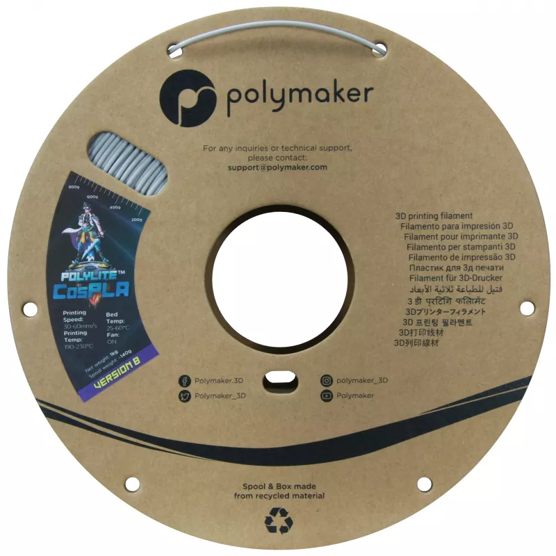 Polymaker PA07045 CosPLA Version B Νήμα PLA Easy Sanding Paint Adhesion 1,75 mm