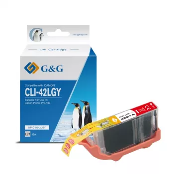 G&G συμβατό δοχείο μελανιού για Canon CLI-42LGY (Ανοιχτό γκρι, 6391B001) 10285