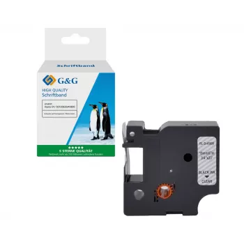 G&G Συμβατή ταινία ετικετών Dymo D1 19mm x 7m Μαύρο σε Διαφανές (5DY45800-TD)