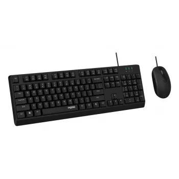 Rapoo NX1500 Ενσύρματο σετ πληκτρολογίου και ποντικιού, Full-Size QWERTZ, Μαύρο R-13100