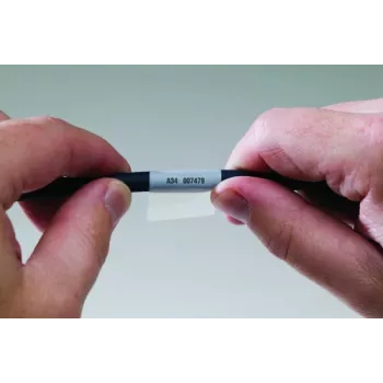 Brady THT-67-427-1.5 Αυτοστρωματοποιούμενες βινυλικές ετικέτες, Λευκό/Διαφανές, 50,8 x 19,05 mm, Μόνιμη, Μονή σειρά, για διάμετρο καλωδίου έως 12 mm, 1500 ετικέτες ανά ρολό 030541
