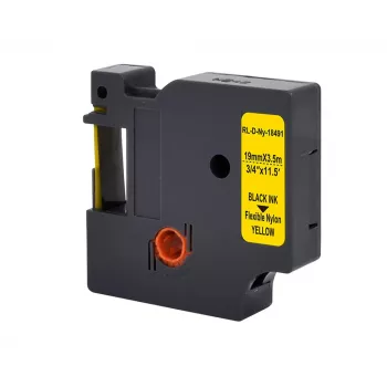 G&G Rhino 21698 Μελανοταινία ετικετών 19 mm Μαύρο σε Κίτρινο (Αντικαθιστά DYMO 18491)