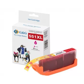 G&G XL Μελάνη συμβατή με Canon CLI-551M XL (Magenta, Υψηλή απόδοση) 14568