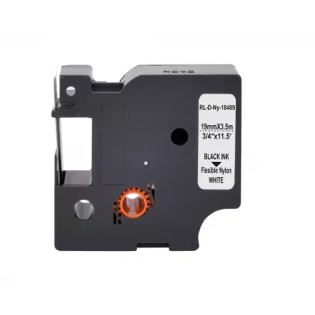 G&G πολυαμιδική ταινία ετικετών 19mm x 3,5m λευκό/μαύρο για Dymo Rhino RL-D-Ny-18489-BK/WT-19MM*3,5M