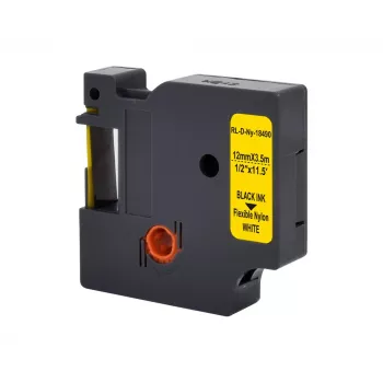 G&G πολυαμιδική ταινία ετικετών 12mm x 3,5m κίτρινο/μαύρο για Dymo Rhino RL-D-Ny-18490-BK/YE-12MM*3.5M
