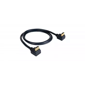 Kramer C-HM/RA2 Σειρά C-HM/RA2-6 Καλώδιο High-Speed HDMI με Ethernet, γωνιακό βύσμα HDMI αρσενικό σε γωνιακό βύσμα HDMI αρσενικό, 1,8 m, τριπλά θωρακισμένο, γκρι, υποστήριξη 4K 97-0144006