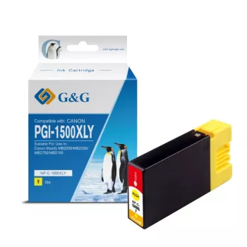 G&G Συμβατό Canon PGI-1500XLY Μελανοδοχείο σε Κίτρινο με υψηλή απόδοση