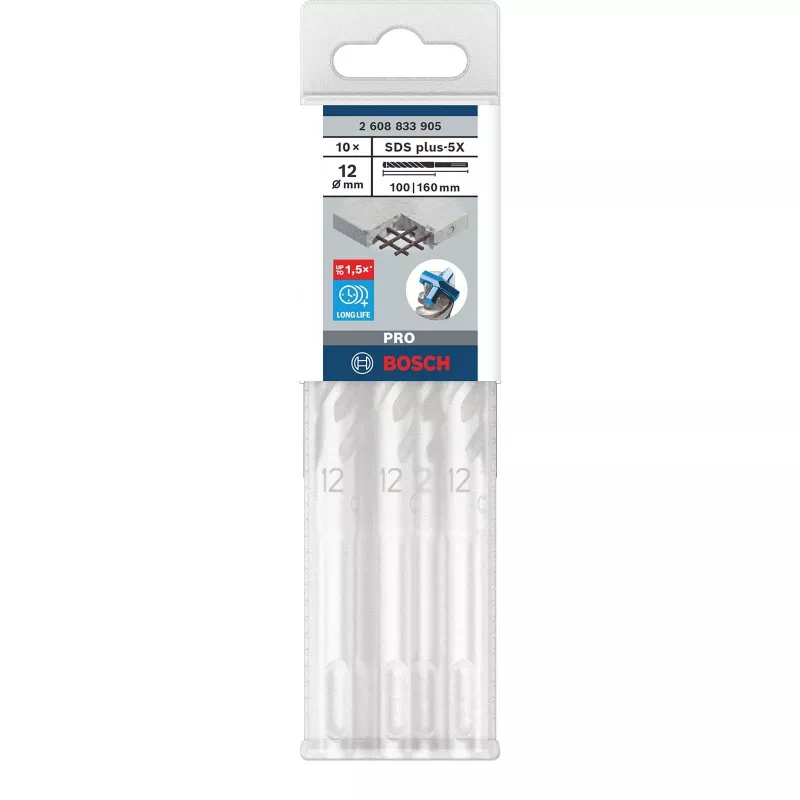 BOSCH 2608833905 PRO SDS Plus-5X τρυπάνι σφυριού 12x100x160 mm