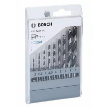 Bosch HSS PointTeQ σετ τρυπανιών μετάλλου, 9 τεμ., 2-10 mm, ελικοειδή τρυπάνια 2607002826