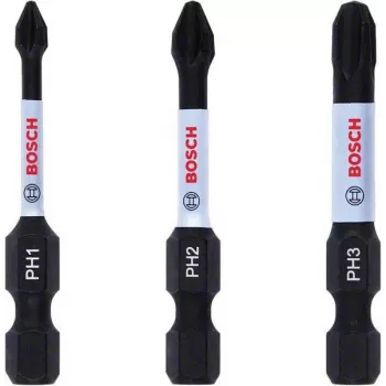 Bosch 2608522491 Phillips PH2 σετ μυτών, 3 τεμ., 25 mm, εξαγωνικό στέλεχος 1/4 ίντσας