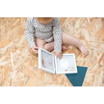 Tiny Love Simple Frame Σετ ανάμνησης αποτυπώματος παιδικού χεριού ή ποδιού, λευκό