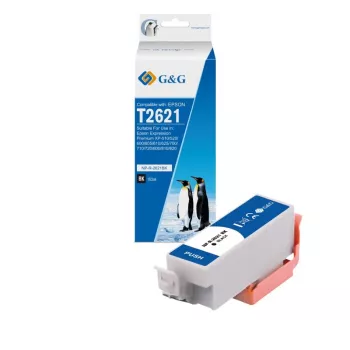 G&G XL Μαύρο μελανοδοχείο συμβατό με Epson 26XL (T2621, C13T26214012) - 14657