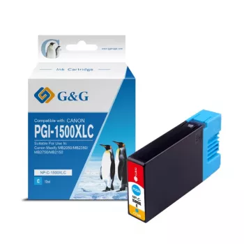 G&G Συμβατό Canon PGI-1500XLC Μελανοδοχείο υψηλής απόδοσης, cyan (9229B001)